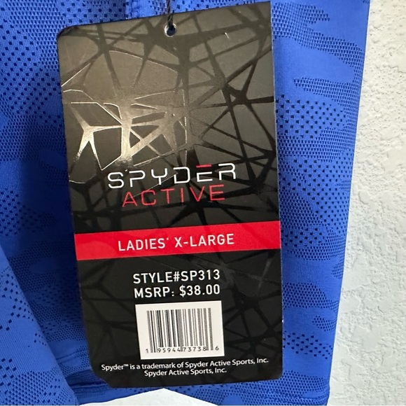 Spyder Active Womens Cropped Camo Tank Top Sz XL Blue Activewear - Picture 8 of 8